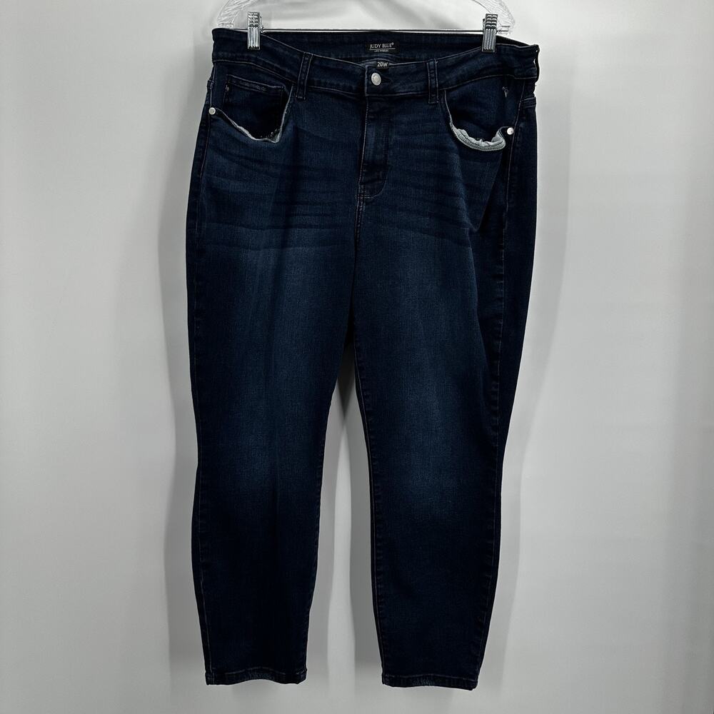 Judy Blue Jeans Womens 20W High Rise Stretch Ankle Slim Fit Denim Pants